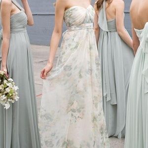 Jenny Yoo Watercolor Strapless Bridesmaid Dress 10